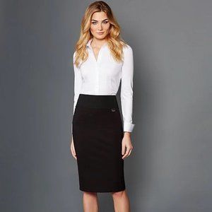 Calvin Klein Knit Combo Shirt with Collar, White, Small -EUC